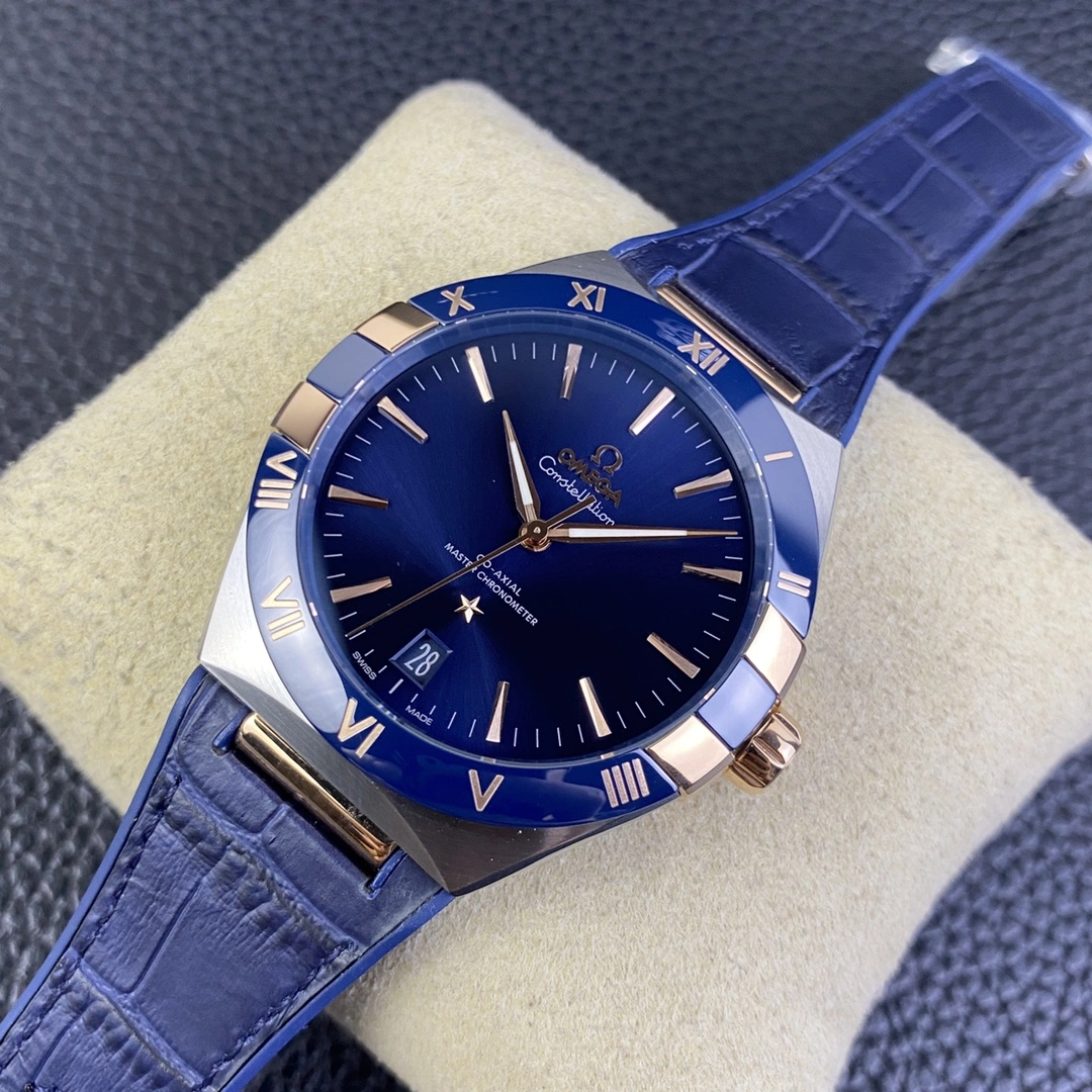 Refined CBD Factory Omega Constellation Master Chronometer 41mm Two-Tone Sedna Gold Blue Ceramic (131.23.41.21.03.001) 1:1 Super Clone -DD8900 Movement 325